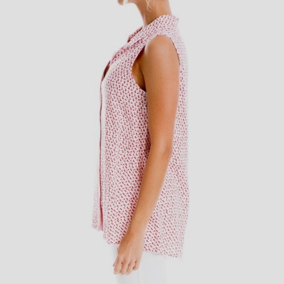 MAX STUDIO TANK TOP SLEEVELESS BUTTON DOWN SHIRT - Picture 9 of 15